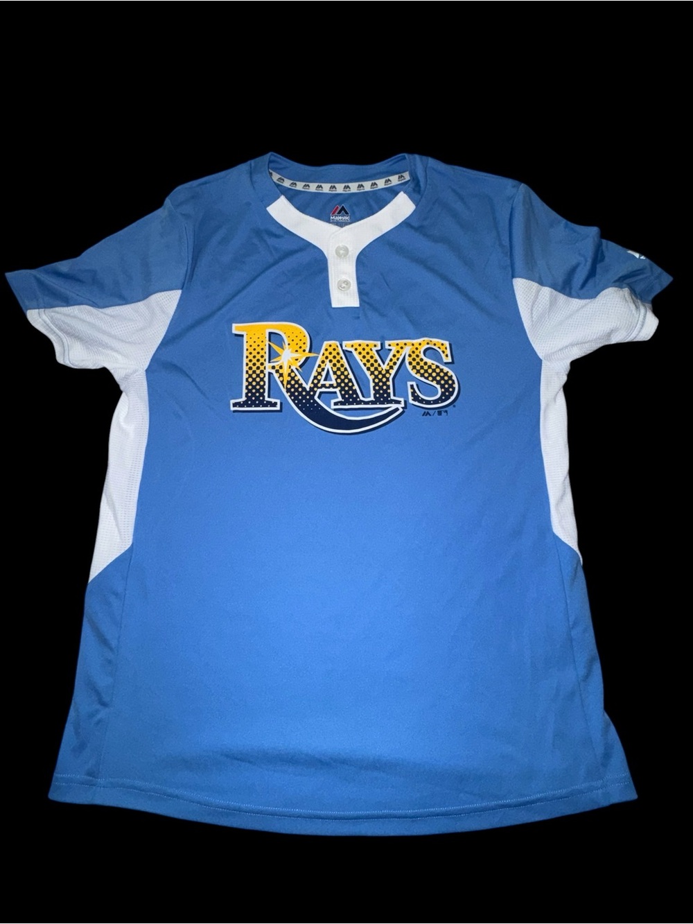 New kids Tampa Bay Rays Blue Baseball Jersey xl 19” pit-pit